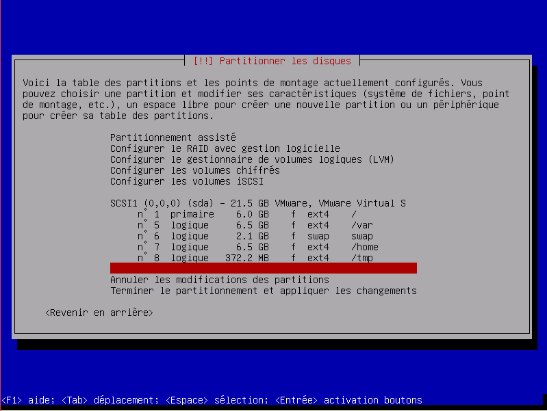 Table de partition finale